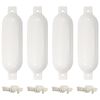 vidaXL Odbojnice do łodzi, 4 szt., białe, &Oslash; 14x50 cm, PVC