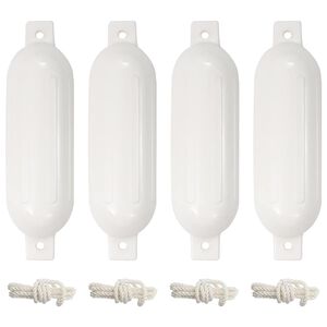 vidaXL Odbojnice do łodzi, 4 szt., białe, &Oslash; 14x50 cm, PVC