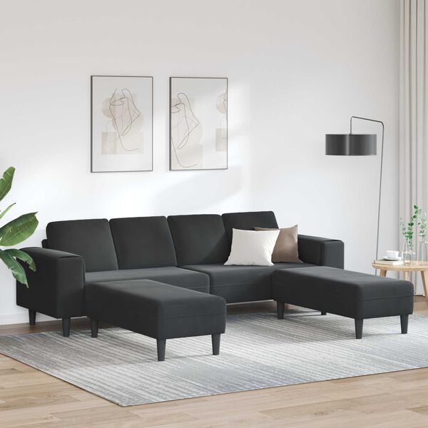 vidaXL Sofa do salonu 3 pcs Czarny