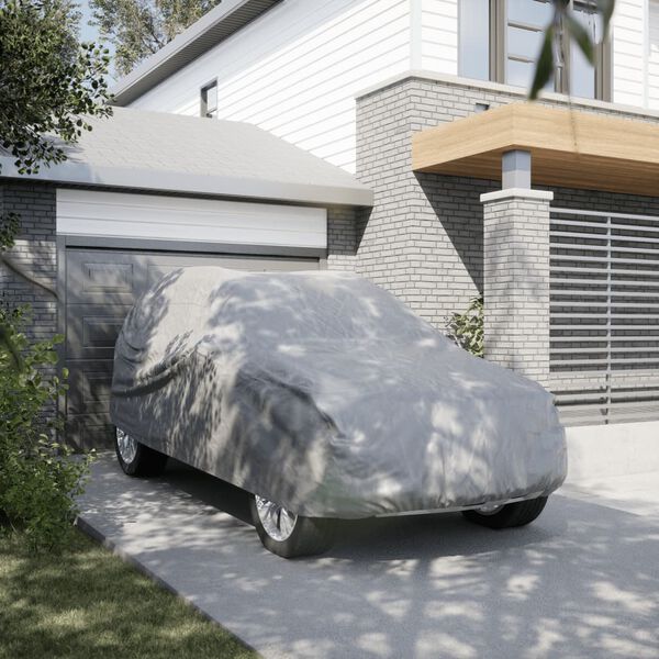 vidaXL Pokrowiec na samoch&oacute;d typu SUV, pełny, szary, M, wł&oacute;knina
