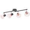 vidaXL Lampa sufitowa z 4 żar&oacute;wkami E14, czarno-miedziana