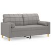 vidaXL 2-osobowa sofa wypoczynkowa z poduszkami, jasnoszara, 140 cm