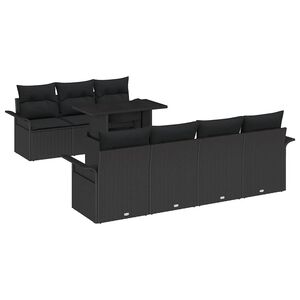 vidaXL Zestaw Sof na Ogr&oacute;d 8 szt. Czarny [Syntetyczny]: Rattan poli