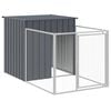 vidaXL Buda dla psa, z wybiegiem, antracytowa, 110x201x110 cm, stal