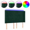 vidaXL Zagł&oacute;wek do ł&oacute;żka z LED, ciemnozielony 147x16x118/128cm aksamit