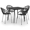 vidaXL 5-cz. zestaw mebli ogrodowych, rattan PVC, czarny