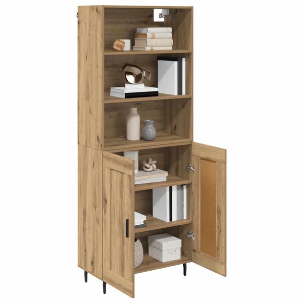 vidaXL Highboard Dąb rzemieślniczy 69,5 x 34 x 180 cm
