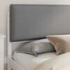 vidaXL Ramka ł&oacute;żka z tapicerowanym wezgłowiem Jasnoszary 200 x 200 cm