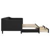 vidaXL Sofa rozsuwana z szufladami, czarna, 80x200 cm, tkanina