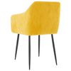 vidaXL Krzesła stołowe, 2 szt., musztardowe, obite aksamitem