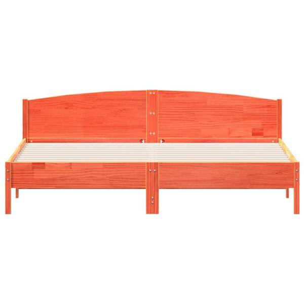 vidaXL Ł&oacute;żko bez materaca, woskowy brąz, 200x200 cm, drewno sosnowe