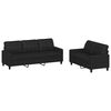 vidaXL 2-osobowa sofa z poduszkami, czarna, sztuczna sk&oacute;ra