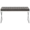 vidaXL Ławka, 97 cm, szara, aksamit i stal nierdzewna