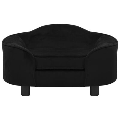 vidaXL Sofa dla psa, czarna, 67x47x36 cm, pluszowa