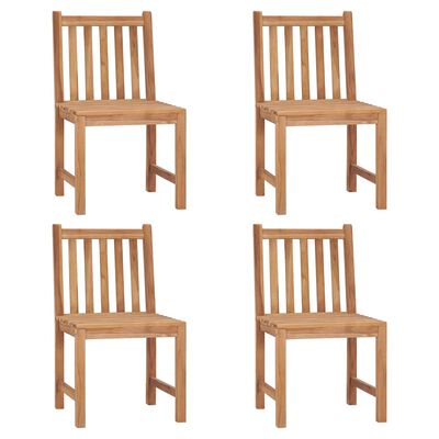 vidaXL Krzesła ogrodowe, 4 szt., z poduszkami, lite drewno tekowe