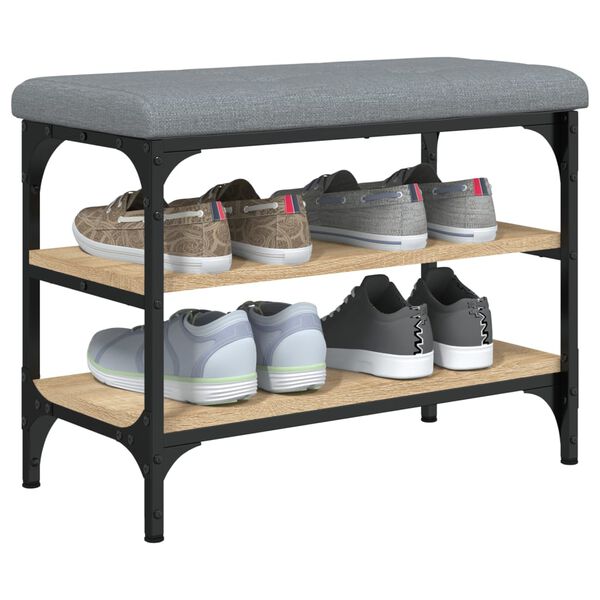 vidaXL Ławka na buty, dąb sonoma, 62x32x47 cm, materiał drewnopochodny