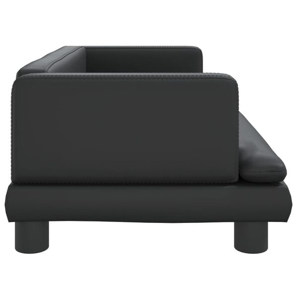 vidaXL Sofa dla dzieci, czarna, 80x45x30 cm, sztuczna sk&oacute;ra