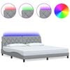 vidaXL Rama ł&oacute;żka z LED bez materaca Jasnoszary 200x200cm