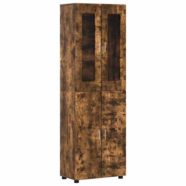 vidaXL Highboard z p&oacute;łką FLORIN Dąb wędzony 60 x 35 x 182 cm
