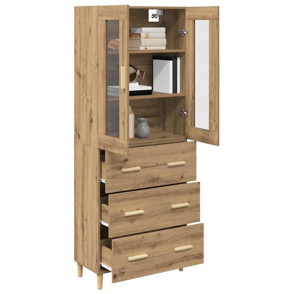 vidaXL Highboard z szufladą Dąb rzemieślniczy 69,5 x 34 x 180 cm