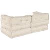 vidaXL Modułowa sofa 2 pcs Kremowy 140 x 70 x 56 cm tkanina