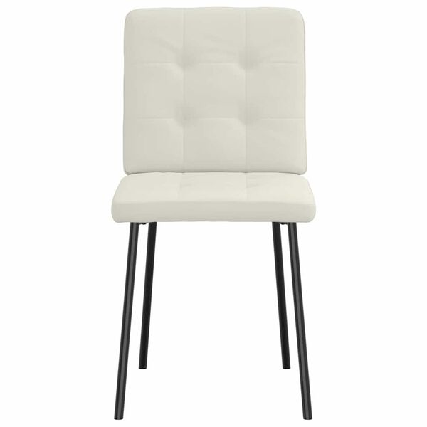 vidaXL Krzesła stołowe, 4 szt., kremowe, obite aksamitem