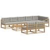 vidaXL Zestaw sof na zewnątrz 9 pcs Biały i jasnoszary 79 x 79 x 37 cm