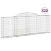 vidaXL Kosze gabionowe, 20 szt, 300x30x100/120cm, galwanizowane żelazo
