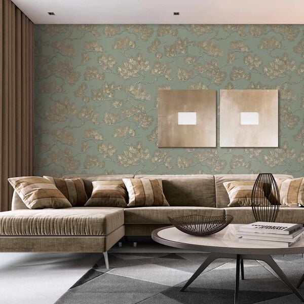 DUTCH WALLCOVERINGS Tapeta z motywem sosny, zielona