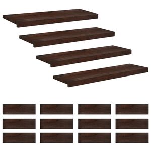 vidaXL Nakładki na schody 16 szt. 80 x 25 x 2 cm Ciemny brąz