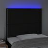 vidaXL Zagł&oacute;wek do ł&oacute;żka z LED, czarny, 90x5x118/128 cm, tkanina