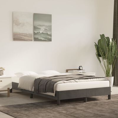vidaXL Rama łóżka, ciemnoszara, tapicerowana aksamitem, 120 x 200 cm
