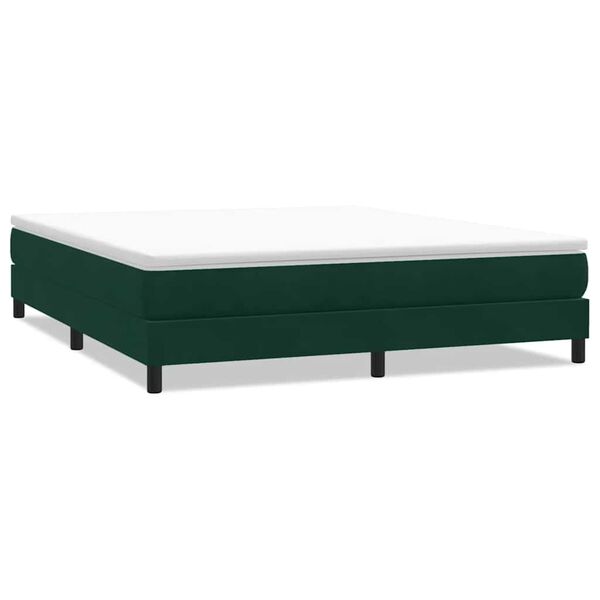 vidaXL Ł&oacute;żko typu Box Spring bez materaca Ciemnozielone 180x220 cm