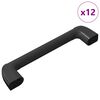 vidaXL Uchwyt Gładki 12 szt. Czarny 380 x 34 x 85 mm Aluminium i PP