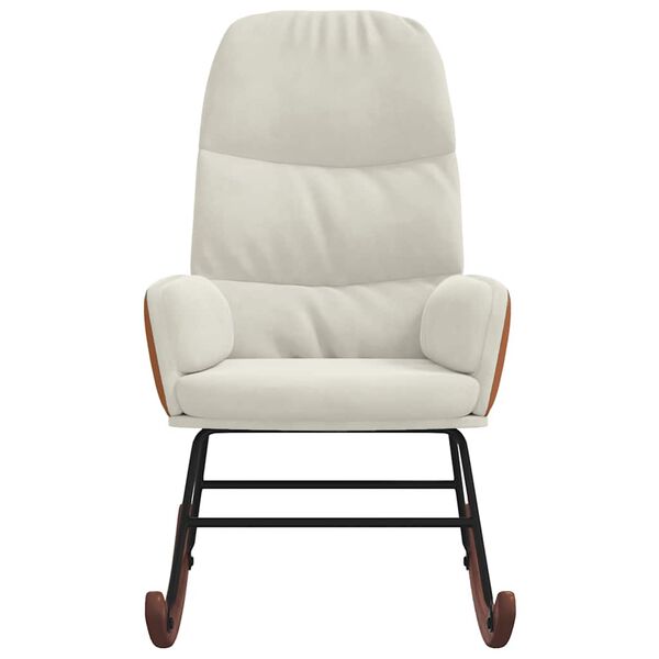 vidaXL Fotel bujany, kremowy, tapicerowany aksamitem