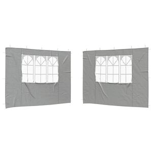 vidaXL Ściana boczna namiotu na imprezy 2 pcs 300 x 195 cm jasnoszary