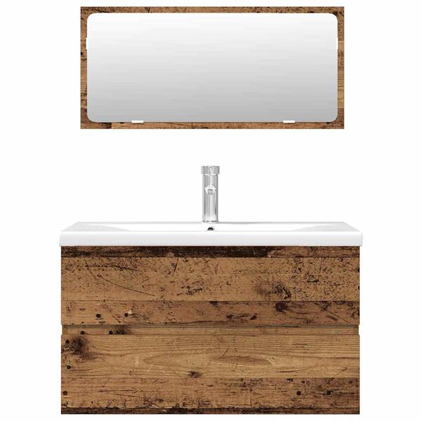 vidaXL 3-częściowy zestaw mebli łazienkowych, kolor starego drewna