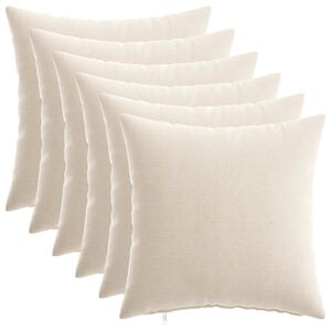 vidaXL Poduszka 6 szt. HEERLEN kremowy 30 x 30 cm Tkanina Chenille