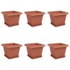 vidaXL Doniczki 6 pcs Czerwony ceglasty 33 x 33 x 26 cm