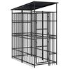 vidaXL Kojec zewnętrzny dla ps&oacute;w, z zadaszeniem, stalowy, 1,84 m&sup2;