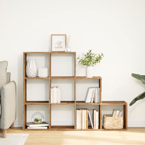 vidaXL Regał przegroda, 3 poziomy, stare drewno, 137,5x29x103,5 cm