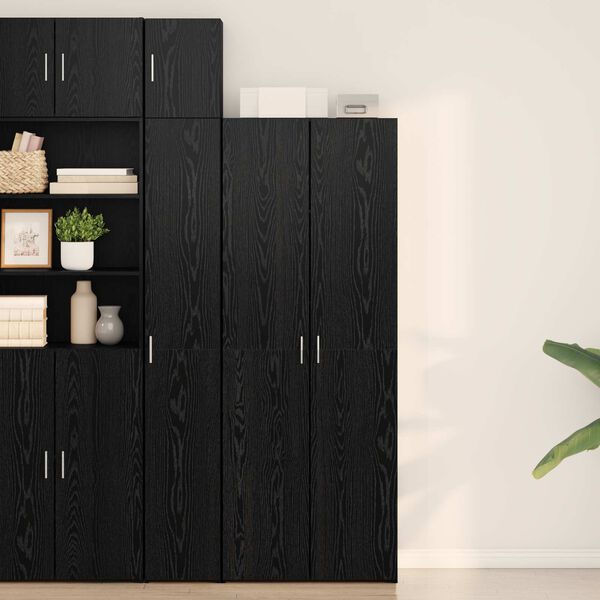 vidaXL Highboard Czarny dąb 70 x 42.5 x 185 cm Materiał drewnopochodny