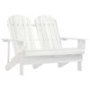 vidaXL 2-osobowe krzesło ogrodowe Adirondack, jodłowe, białe