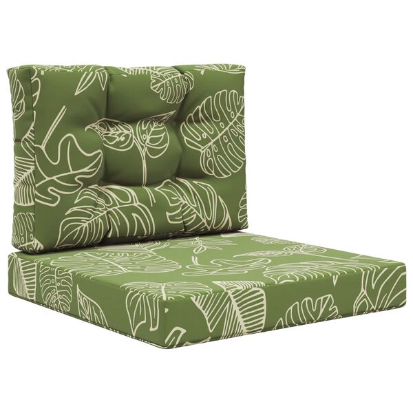 vidaXL Poduszka do sofy na zewnątrz 2 pcs Wz&oacute;r liścia Poliester