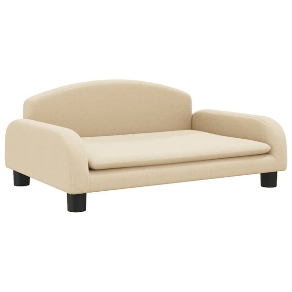 vidaXL Sofa dla dzieci, kremowa, 70x45x30 cm, obita tkaniną