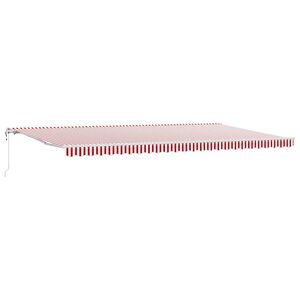 vidaXL Elektryczna Rozkładana Markiza Czerwony i Biały 600 &times; 350 cm