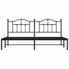 vidaXL Metalowa rama ł&oacute;żka z wezgłowiem, czarna, 200x200 cm