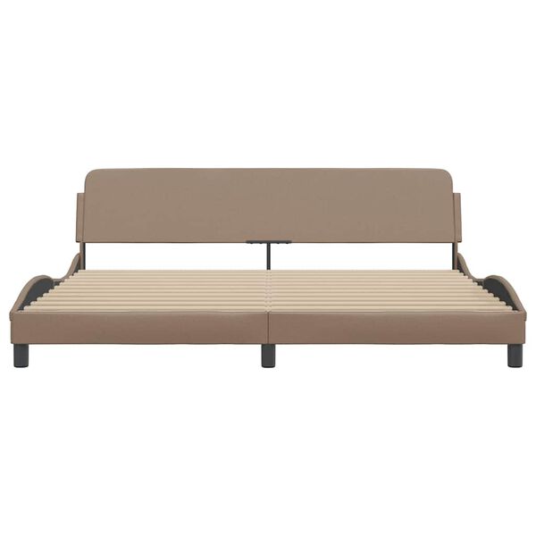 vidaXL Rama ł&oacute;żka, Dover, cappuccino, 200x200 cm, sztuczna sk&oacute;ra