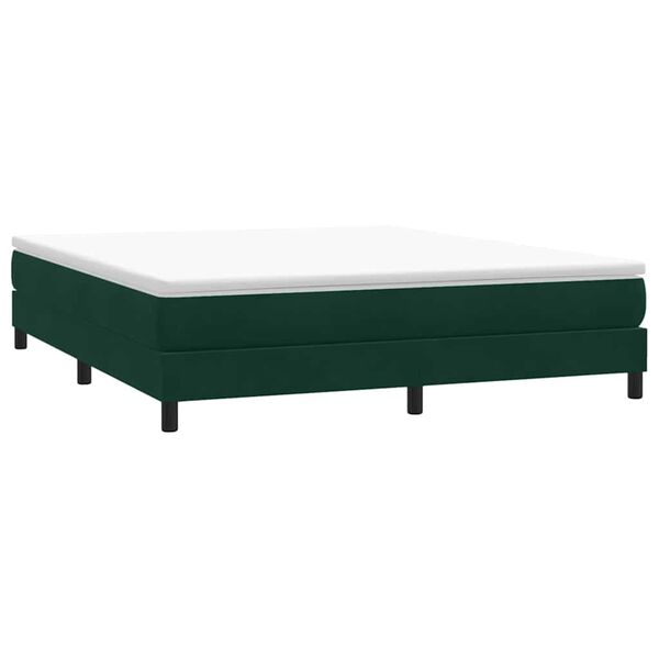 vidaXL Ł&oacute;żko typu Box Spring bez materaca Ciemnozielone 180x210 cm