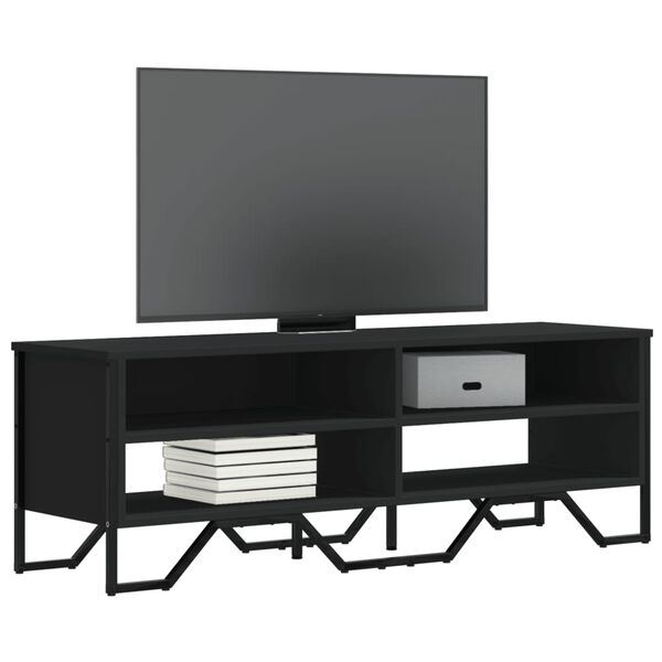 vidaXL Szafka pod TV, czarna, 122x34x41 cm, materiał drewnopochodny